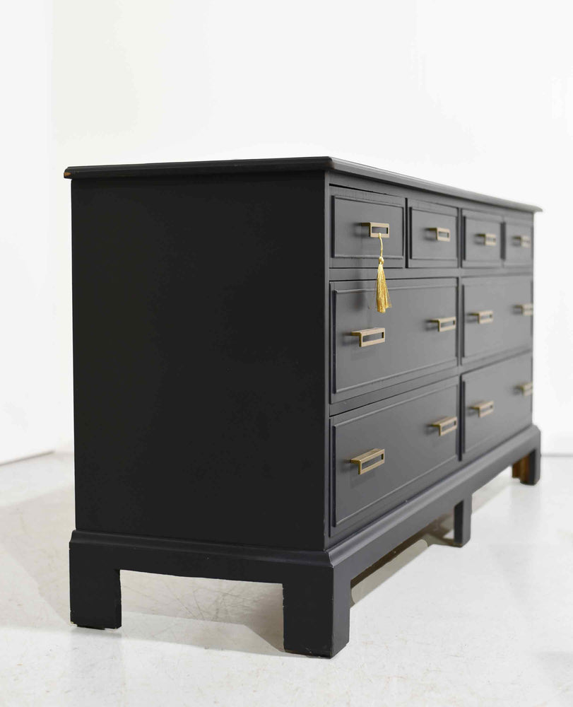 Mid Century Chippendale Style Dresser Sheffield Manor Collection by Dixie Furniture in Black