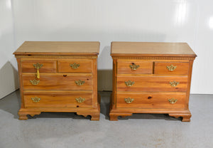 Mid Century Chippendale Style Knotty Pine Chests by American of Martinsville - A Pair