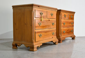 Mid Century Chippendale Style Knotty Pine Chests by American of Martinsville - A Pair