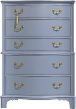 Mid Century Colonial Style Mahogany 5 Drawer Highboy by Berkey and Gay - Newly Painted