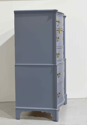 Mid Century Colonial Style Mahogany 5 Drawer Highboy by Berkey and Gay - Newly Painted