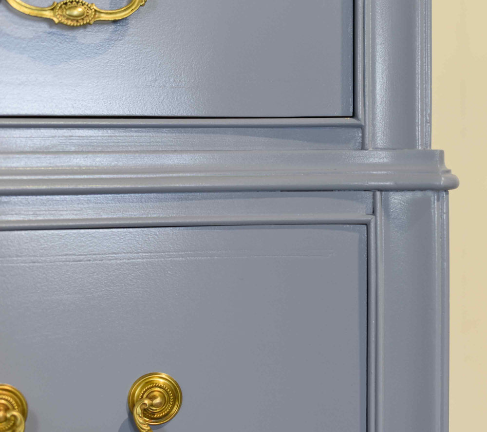 Mid Century Colonial Style Mahogany 5 Drawer Highboy by Berkey and Gay - Newly Painted