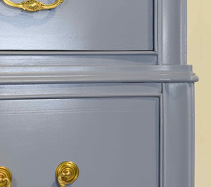 Mid Century Colonial Style Mahogany 5 Drawer Highboy by Berkey and Gay - Newly Painted