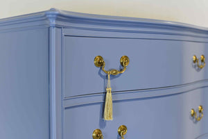 Mid Century Colonial Style Mahogany 5 Drawer Highboy by Berkey and Gay - Newly Painted