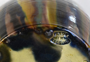 Mid Century Faiencerie de Thulin Belgium Drip Glaze Lidded Vase