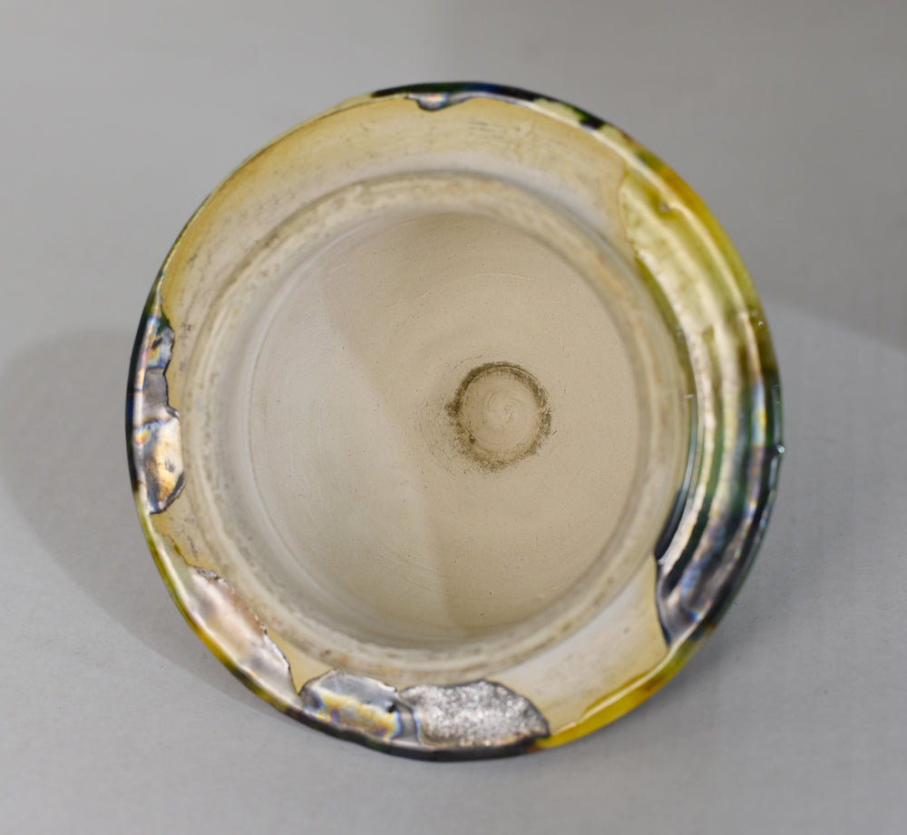 Mid Century Faiencerie de Thulin Belgium Drip Glaze Lidded Vase