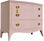 Mid Century Federal Style Mahogany 3 Drawer Chest in Pink  - Newly Painted