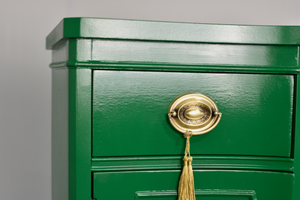 Mid Century Federal Style Buffet Console Travis Court Collection by Drexel in Green- Newly Painted