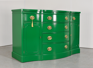 Mid Century Federal Style Buffet Console Travis Court Collection by Drexel in Green- Newly Painted