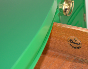 Mid Century Federal Style Buffet Console Travis Court Collection by Drexel in Green- Newly Painted