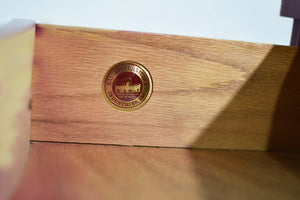 Mid Century Federal Style Mahogany Curved Front Highboy in Purple by Basset- Newly Painted
