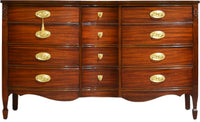 Mid Century Federal Style Mahogany Serpentine Triple Dresser by Dixie