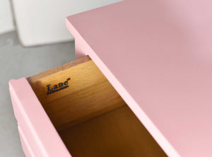 Mid Century Federal Style Nightstands in Pink by Lane Furniture - Newly Painted