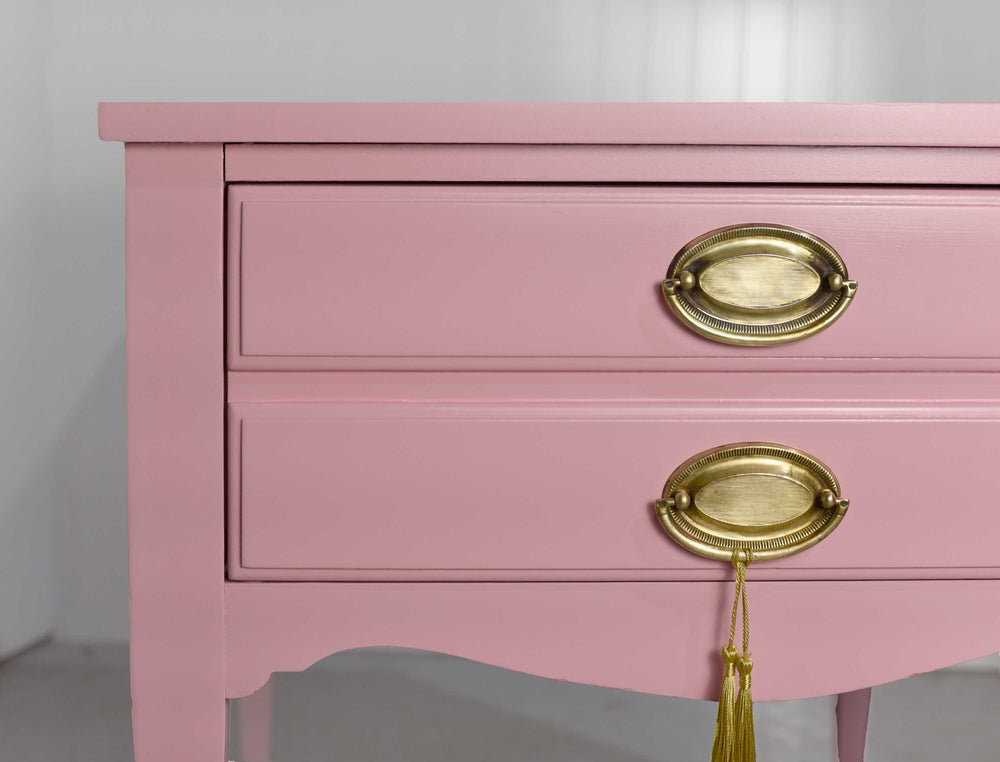 Mid Century Federal Style Nightstands in Pink by Lane Furniture - Newly Painted