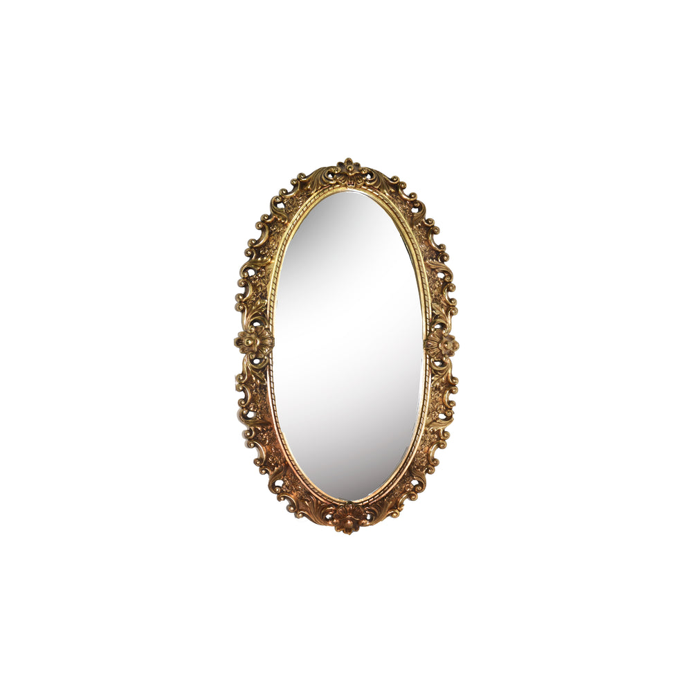 Mid Century Gold Acanthus Leaf Oval Wall Mirror