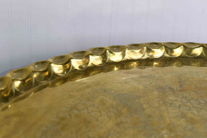 Mid Century Hammered Brass Tray Folding Coffee Table