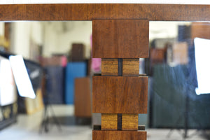 Mid Century Lane Brutalist Walnut Wall Mirror