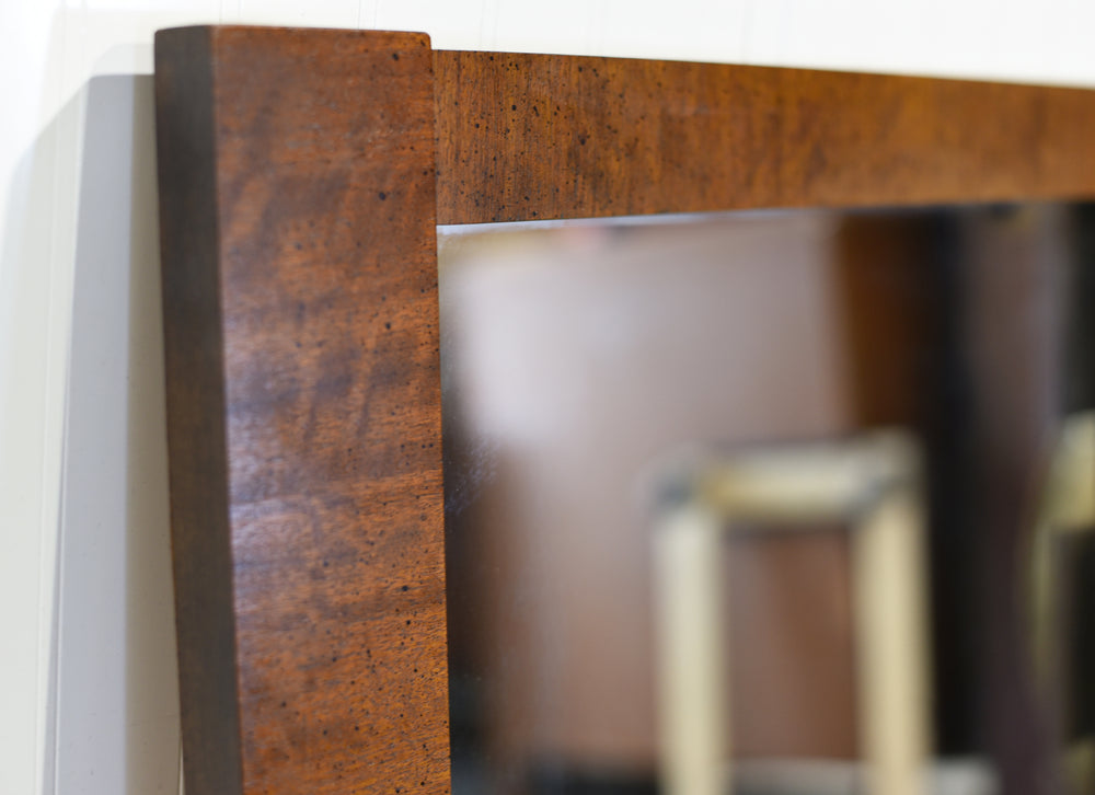 Mid Century Lane Brutalist Walnut Wall Mirror