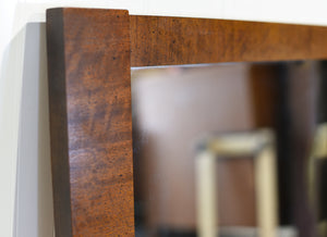 Mid Century Lane Brutalist Walnut Wall Mirror