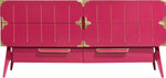 Mid Century Modern Gold Inlay Dresser in Pink - Newly Painted