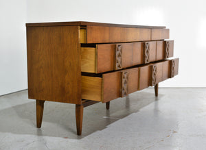 PAINT TO ORDER Mid Century Modern Walnut Dresser by Bassett Furniture