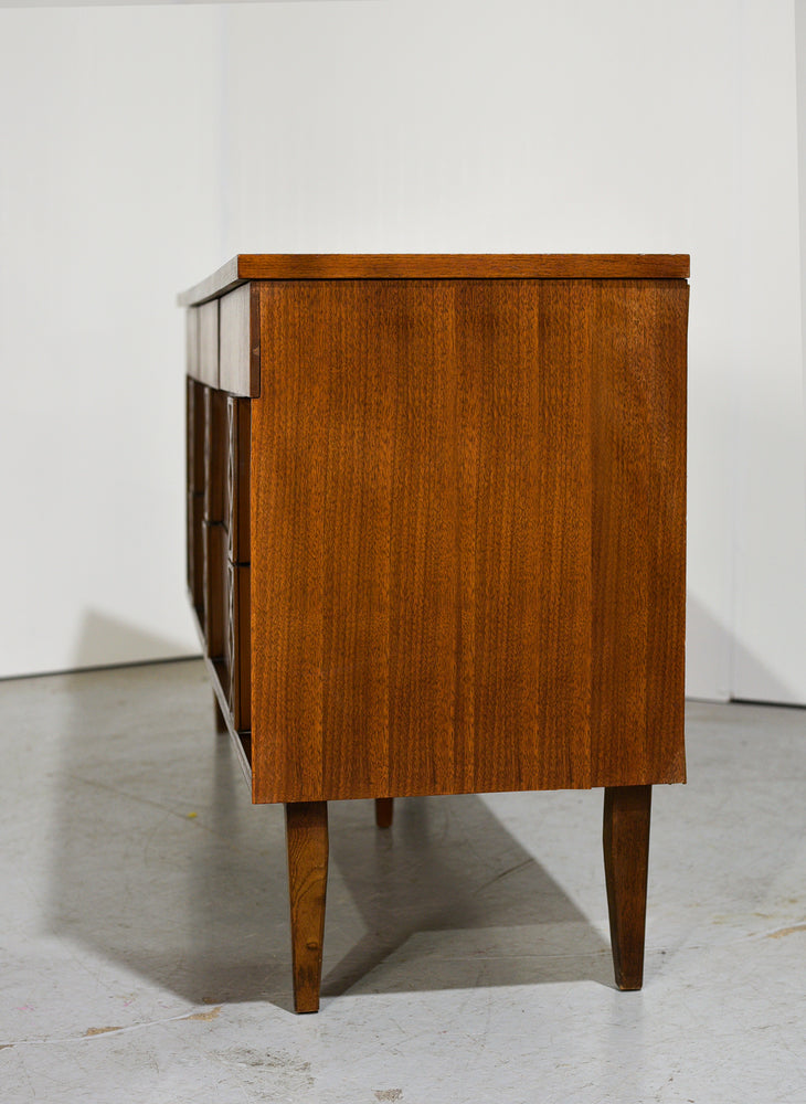 Mid Century Modern Walnut Dresser by Bassett Furniture