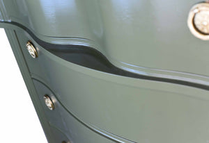 Mid Century Regency Style Mahogany Serpentine Highboy in Green - Newly Painted