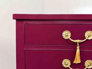 Mid Century Serpentine Front Dresser by Thomasville in Purple - Newly Painted