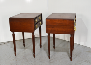 Mid Century Sheraton Style Fluted leg Flip Top Tables - A Pair