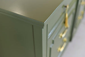 Mid Century Transitional Credenza Lowboy Dresser by Drexel in Green - Newly Painted
