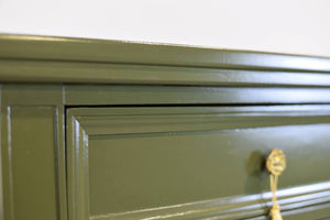 Mid Century Transitional Credenza Lowboy Dresser by Drexel in Green - Newly Painted