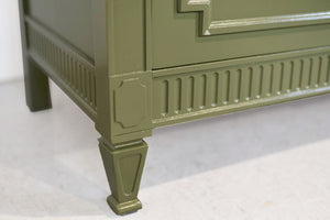 Mid Century Transitional Credenza Lowboy Dresser by Drexel in Green - Newly Painted
