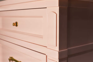 Mid Century Transitional Dresser by White Furniture in Pink - Newly Painted