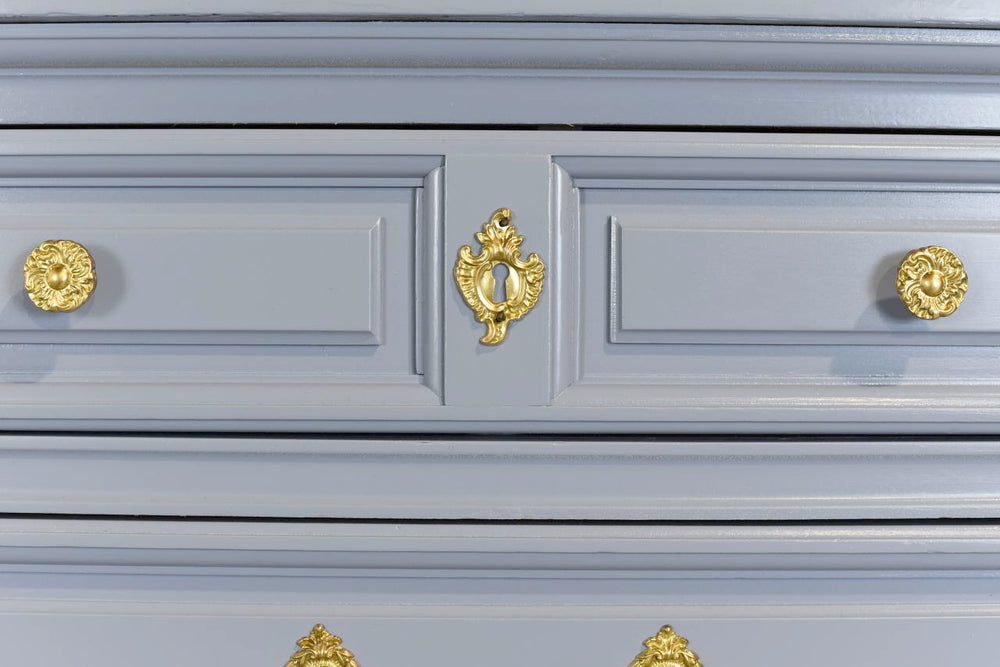 Mid Century Transitional Dresser in Blue by Dixie Furniture - Newly Painted