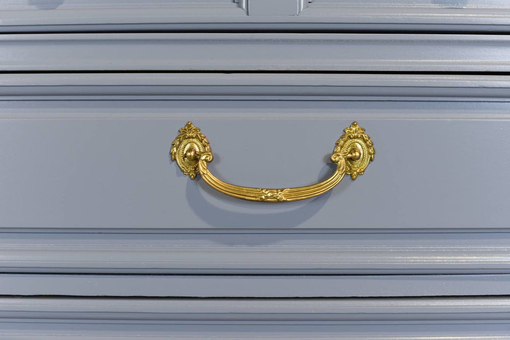 Mid Century Transitional Dresser in Blue by Dixie Furniture - Newly Painted