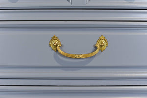 Mid Century Transitional Dresser in Blue by Dixie Furniture - Newly Painted