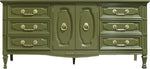 Mid Century Transitional Dresser in Green by Dixie Furniture - Newly Painted