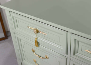 Mid Century Transitional Dresser in Sage Green by Dixie Furniture - Newly Painted