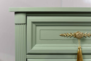 Mid Century Transitional Dresser in Sage Green by Dixie Furniture - Newly Painted