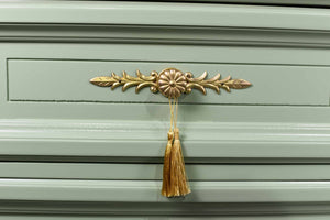 Mid Century Transitional Dresser in Sage Green by Dixie Furniture - Newly Painted