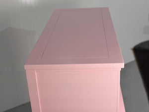 Mid Century Transitional Highboy Dresser by White Furniture in Pink - Newly Painted