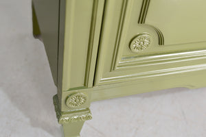 Mid Century Transitional Highboy Dresser in Olive Green By Huntley Thomasville - Newly Painted