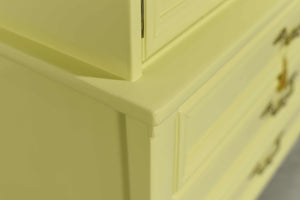 Mid Century Transitional Highboy Dresser in Chartreuse by White Furniture - Newly Painted