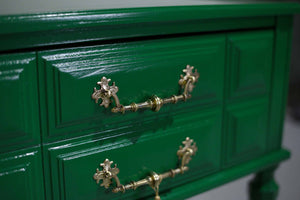 Mid Century Transitional Nightstands in Green - Newly Painted