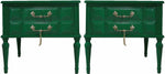 Mid Century Transitional Nightstands in Green - Newly Painted