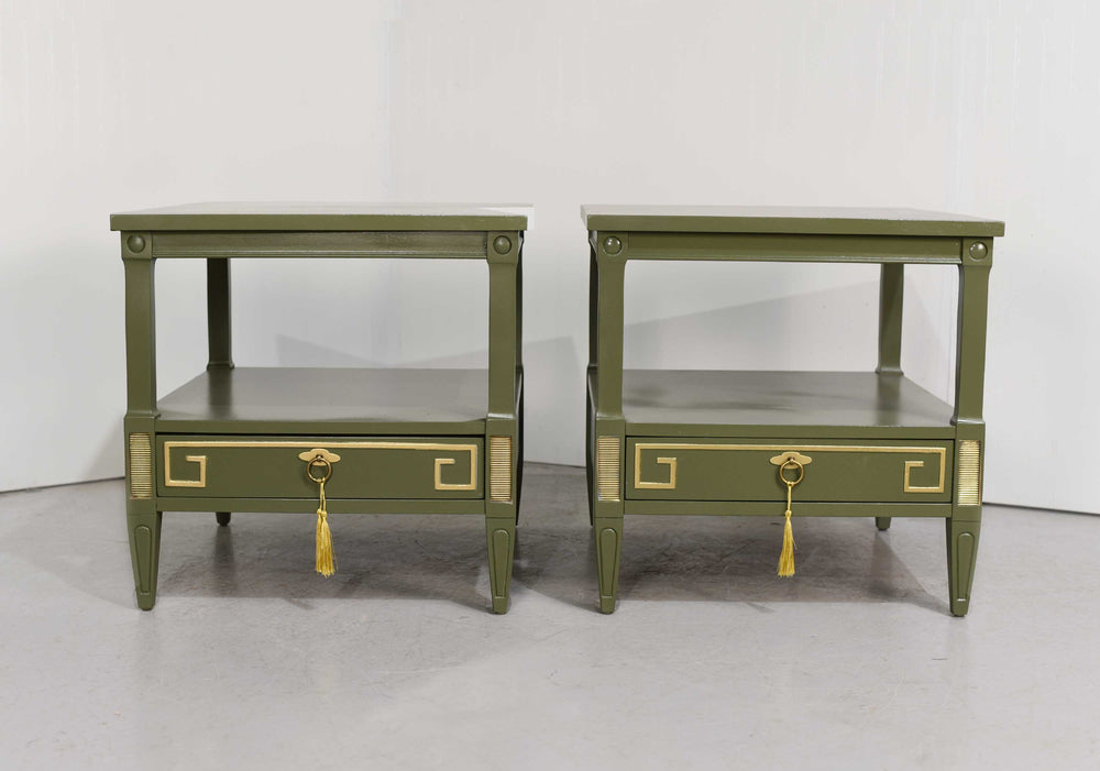 Mid Century Transitional Pair of Nightstands by American of Martinsville  - Newly Painted