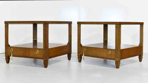 Mid Century Transitional Side Tables by Baker - A Pair