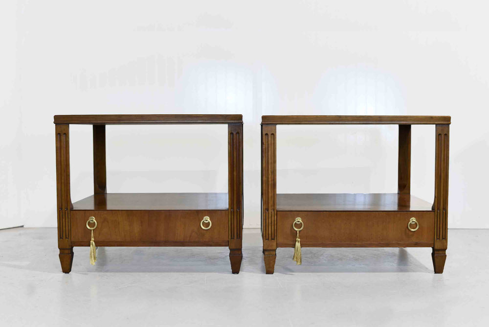 Mid Century Transitional Side Tables by Baker - A Pair