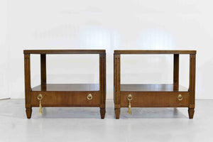 Mid Century Transitional Side Tables by Baker - A Pair