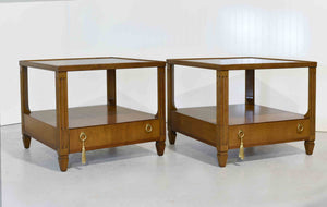 Mid Century Transitional Side Tables by Baker - A Pair